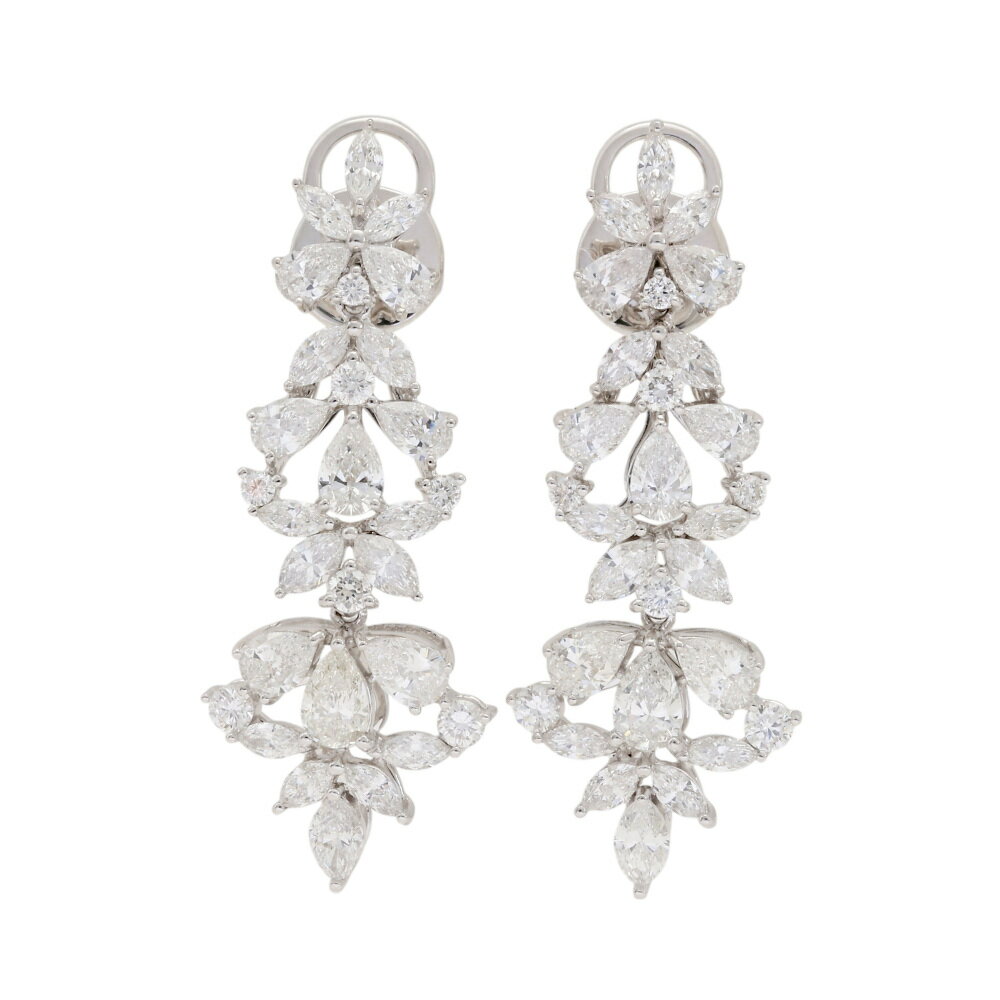 K18ホワイトゴールド ダイヤモンド ピアス