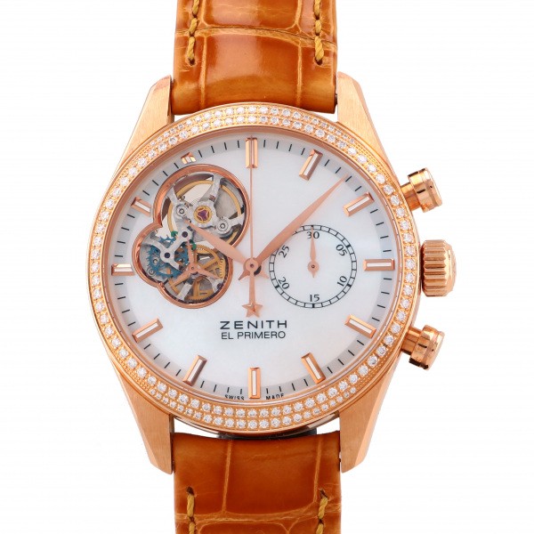 ゼニス クロノマスター 腕時計（メンズ） ゼニス ZENITH エルプリメロ・オープン クロノマスター・レディ 22.2150.4062/81.C753 ホワイト文字盤 新品 腕時計 メンズ