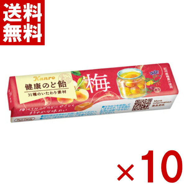 カンロ 健康のど飴 梅 スティックタイプ 11粒×10入 (ポイント消化) (np) (賞味期限2026.8月末) (メール便全国送料無料)
