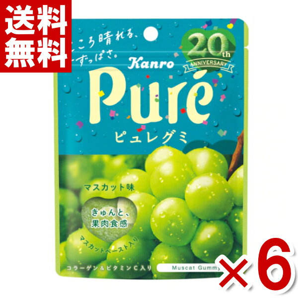 カンロ ピュレグミ マスカット 56g×6入 (ポイント消化) (np)(賞味期限2024.6月末) (メール便全国送料無料)