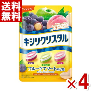 (メール便全国送料無料)春日井 キシリクリスタル フルーツアソートのど飴 4袋セット (ポイント消化)(np)