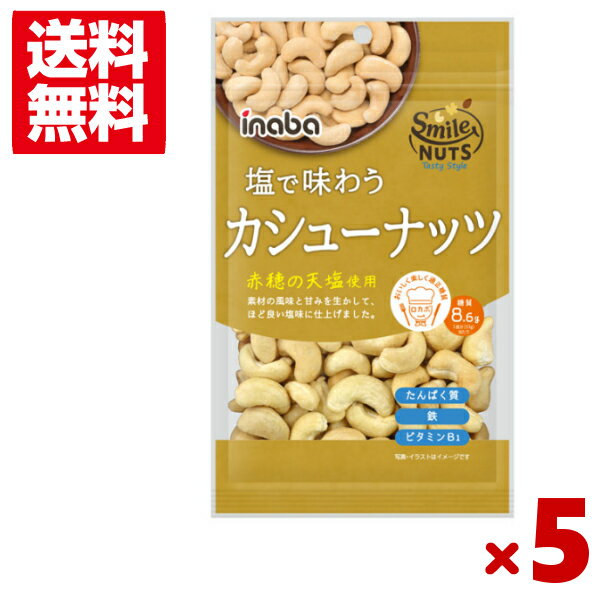 稲葉ピーナツ 塩で味わう カシューナッツ 90g×5袋セット (ポイント消化) (np)(賞味期限2024.10.18) (ロカボ 低糖質 糖質オフ) (メール便全国送料無料)