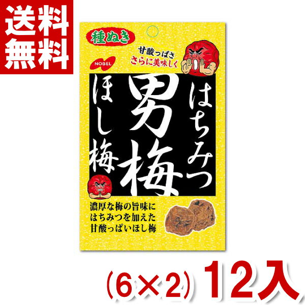 ノーベル はちみつ男梅ほし梅 (6×2)12袋入 (熱中症対策 塩分補給 うめ)(ポイント消化) (np-3) (賞味期限2024.12月末) (メール便全国送料無料)