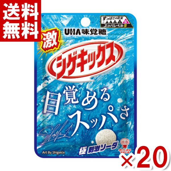 味覚糖 20g 激シゲキックス 極刺激ソーダ (10×2)20入 (あす楽対応)(ポイント消化) (np-2) (賞味期限2025.2月末) (メール便全国送料無料)