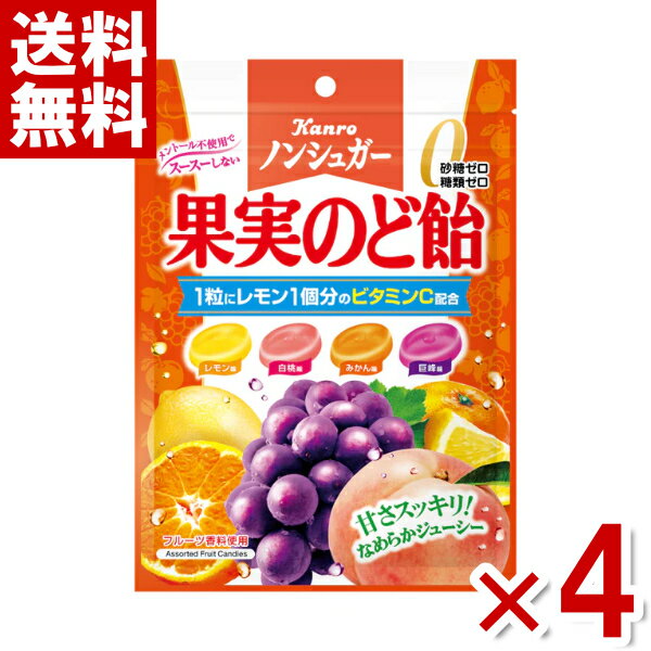 楽天ゆっくんのお菓子倉庫2号店カンロ ノンシュガー果実のど飴 90g×4袋 （ポイント消化） （np-3）（賞味期限2025.2月末） （メール便全国送料無料）