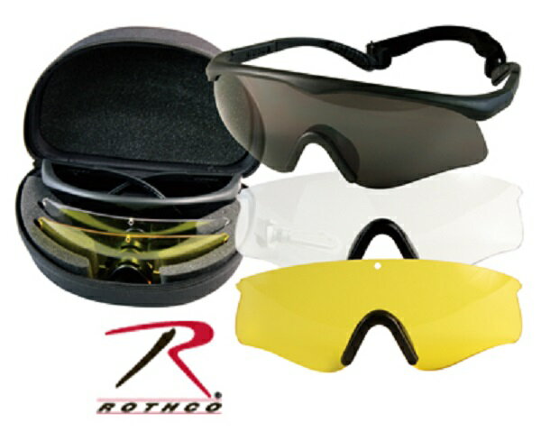 サングラス ゴーグル スポーツ ロスコ ROTHCO スポーツグラス・システム レンズ交換式 3色（スモーク/イエロー/クリアグラス） スケルトン USA直輸入モデル 10337 送料無料