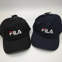 帽子 ブランド FILA フィラ ベースボールキャップ 綿 コットン100% サイズ調整アジャスター付き ブラック ネイビー USA 直輸入モデル メンズ レデ...