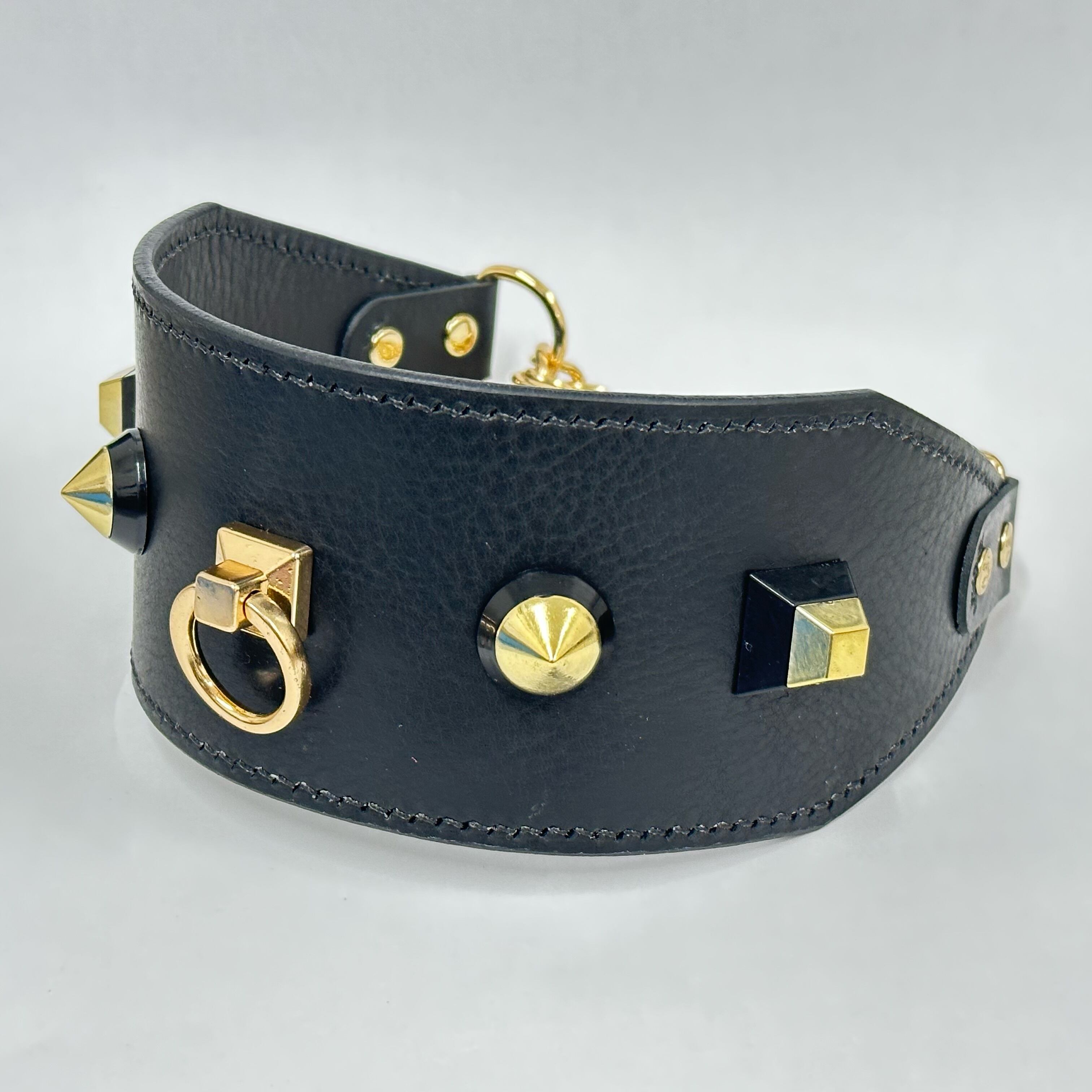 鎧　ブラック　大型犬用　ハーフチョーク 日本製