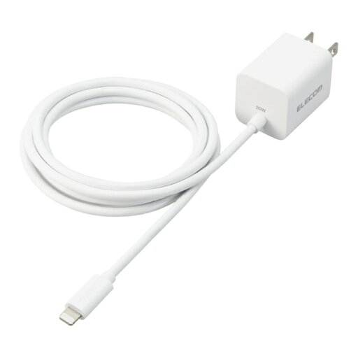 エレコム iPhone 充電器 USB MPA-ACLP05WH ホワイト PD対応 20W ライトニングケーブル一体型 1.5m エレコム iPhone 充電器 USB MPA-ACLP05WH ホワイト PD対応 20W ライトニングケーブル一体型 1.5m