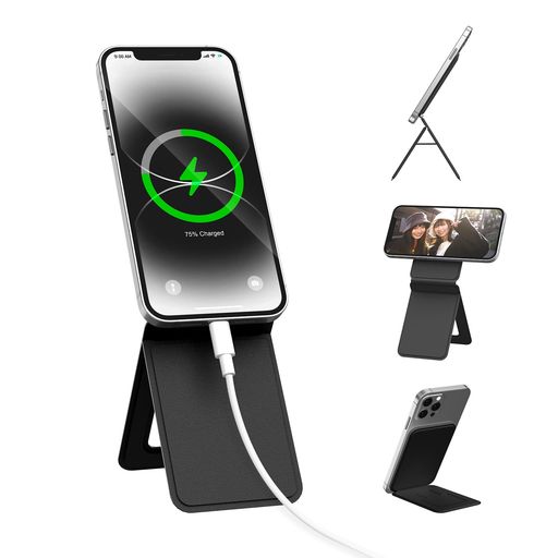 【一体式折り畳み構造・超薄型デザイン】Bettdowのスマホスタンドは最新の一体型折りたたみ構造を採用しており、1秒で素早く展開し、頑丈なマグネットスタンドに変身します。携帯電話ホルダーは折りたたむと厚さわずか0.7cm、カードサイズほどになるので、スマホにぴったりフィットして持ち運びに便利です。広げた後、携帯電話は縦位置と横位置を切り替えることができ、会議、自撮り、勉強などのさまざまな使用シーンに適しており、より便利な生活体験をもたらします。 【270°回転&amp;多角度】Bettdowの携帯電話スタンドは、携帯電話のレンズを最大20cmの高さに取り付けることができ、270°の回転に耐える頑丈な金属製の回転軸を備えているため、角度を自由に調整でき、視線を完璧に合わせることができます。頭を下げたり、頭を向けたりする必要がなく、頸椎をしっかり保護し、快適な携帯電話視聴体験を提供します。 【安定性抜群】この携帯電話ホルダーの底部は安定性を維持するために三角形の構造を採用しており、従来の三脚に比べて軽量で持ち運びが簡単で、いつでもどこでも使用できます。