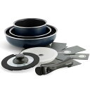 グリーンパン(GREENPAN) GREENPAN クリックシェフ 取っ手のとれる フライパン 片手鍋 8点 セット ガラス蓋付 オックスフォード ブルー IH...
