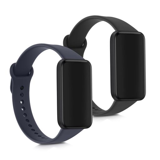 [KWMOBILE] 2X 交換ベルト 対応: XIAOMI REDMI SMART BAND PRO バンド - シリコンバンド ソフト TPU 耐久性 黒色/紺色