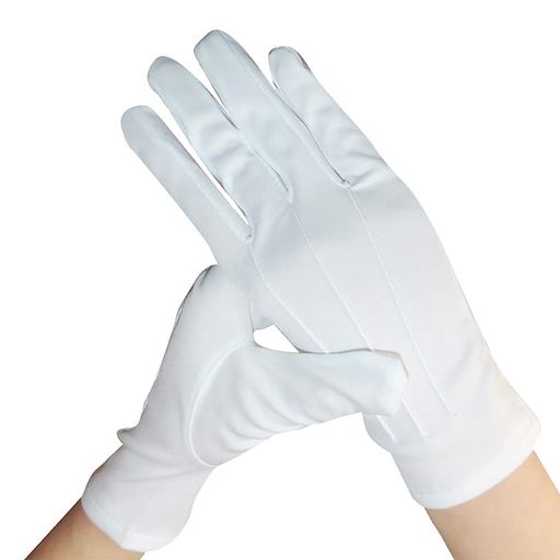 [FQZMQBQ]礼装用白手袋ナイロン式典用警備用コスプレ選挙用運転タクシードライバー業務用白い礼装用手..