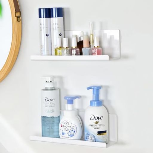 Toskiバスルームラック2個セット調味料ラック日本製強力テープ付きお風呂収納棚強力粘着固定幅30cmキッ..