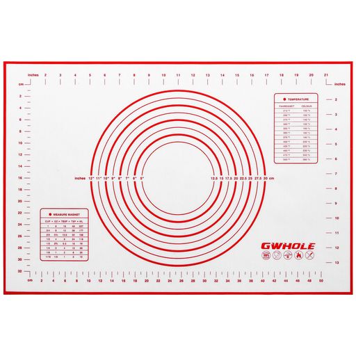 GWHOLEクッキングマットパンこねマット製菓マットシルパンオーブンマットシリカゲルマットホーマンキットパンマットベーキングシートキッチン用目盛り付き60x40cm