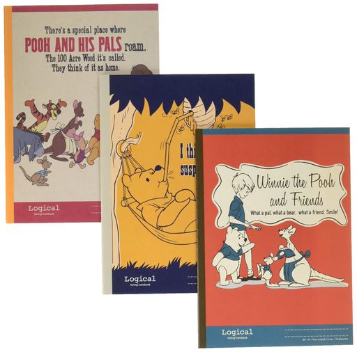 ナカバヤシスイング・ロジカルノートB5A罫くまのプーさんビンテージシリーズ3冊パック67909