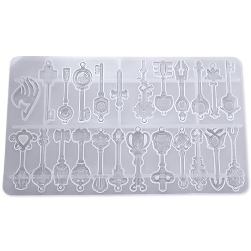 COLORBIRDシリコンモールド鍵24種類レジンシリコンモールドオルゴナイトuvレジンアロマストーン石膏手..