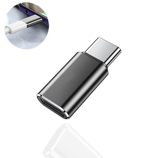 RuiMi1枚Light-ningからType-C変換アダプタ/iOS充電ケーブルを変換コネクター60W急速充電/データ転送へ..