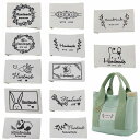 サムコスハンドメイド用タグウサギパンダコットン綿24枚セット12種縫製DIYかわいいおしゃれロゴワッペンラベル衣類/ポーチ/帽子などに飾り