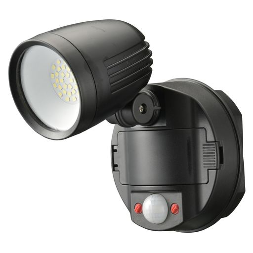 オーム電機MONBAN センサーライト 防犯センサーライト 1灯リチウム充電池式 1000ルーメン 昼光色 人感センサー 高速フラッシュで威嚇 屋外用 セキュリティーライト LS-B100Y1 07-8811 OHM