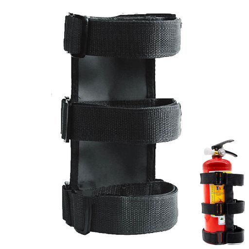 車用消火器固定ストラップブラック調整可能固定パーツ整備パーツペットボトル消火器ブラケット自動固定..