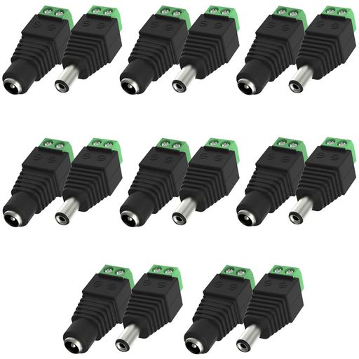 DCå ץ Ѵץ饰 ACץ 12VŸ ץͥͥüҥץ դñ ܤʤ CCTVLEDơץ饤Ȥб 5.5MM X 2.1MM DCŸץ饰 16ĥå(8ĥ᥹ + 8ĥ)
