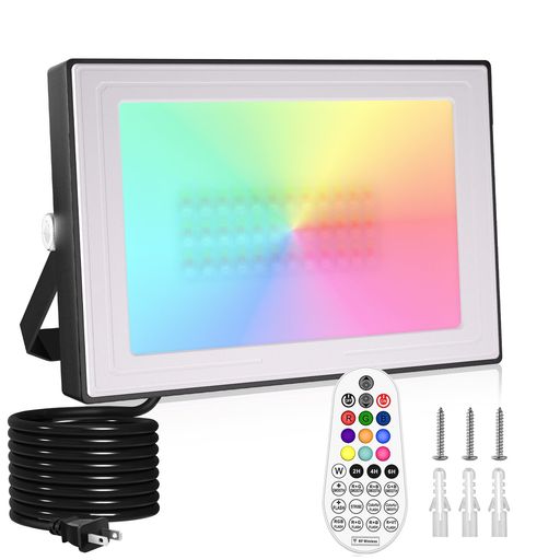 CLYRGBライト60W投光器LED雰囲気ライト屋外庭園灯看板灯景観照明舞台照明100Wより明るいIP66防水防塵リ..