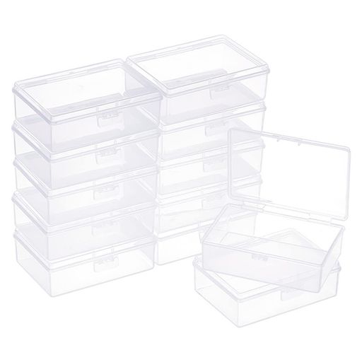 BENECREAT 12個9.75X7X3.25CM長方形小物収納ケース プラスチックケース ビーズ収納ケース パーツ収納ボックス 小物収納ボックス クリア