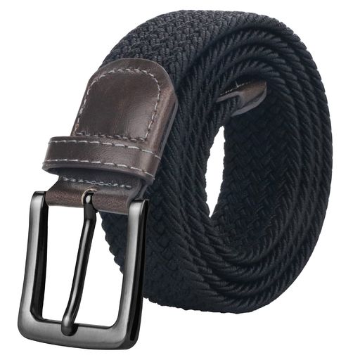 [MACOKING] ベルト メンズ カジュアル おおきいサイズ メンズベルト ゴムベルト メッシュベルト BELT おしゃれ 父の日プレゼント クリスマス プレゼント ピカブラックバックル 130CM