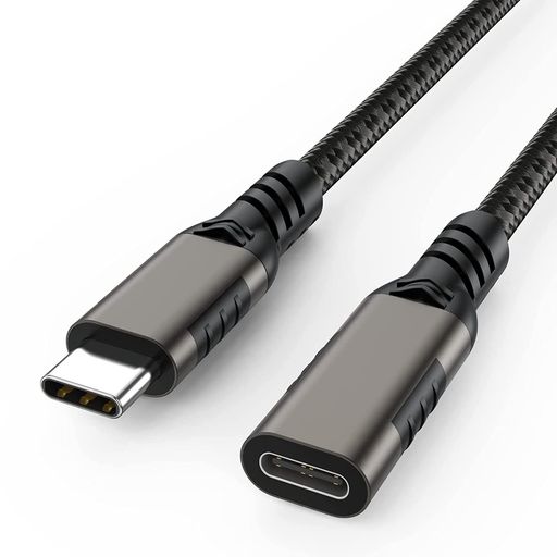 USBTypeC延長ケーブル1mLpoieJunUSB3.1Gen2(10Gbps)Thunderbolt3対応ケーブルタイプC延長コードナイロン編みusb-c変換双方向転送3APD急速充電