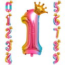 数字バルーン40インチ大きいバースデーバルーン【数字1】王冠ナンバーバルーン誕生日風船バースデー飾りアルミ風船約90cmビッグバルーン数字ハッピーバースデー飾り付け結婚式パーテ…