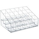 MOSIKERリップ収納リップスタンドコスメ収納透明卓上引き出し小物メイク道具収納可愛いおしゃれコンパクト小さめメイクボックスプラスチック24本