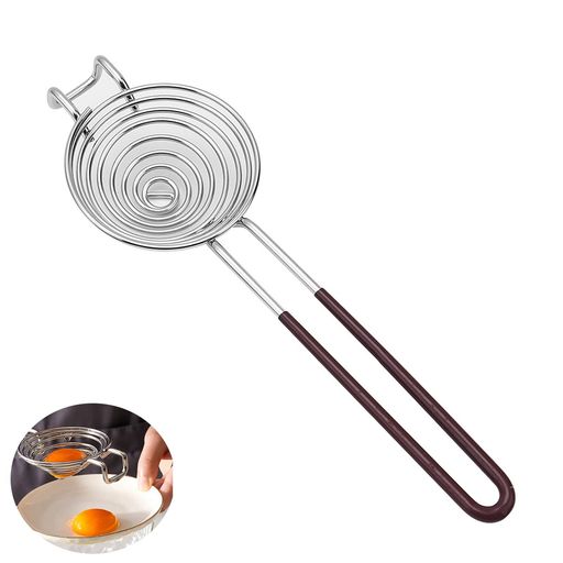 エッグセパレーター卵黄卵白分離器食品級ステンレス製ロングハンドル黄身取り器キッチン便利グッズベー..