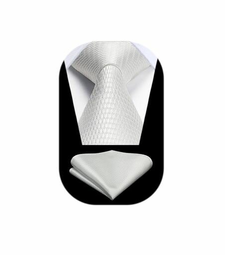 [HISDERN]ネクタイ結婚式おしゃれネクタイメンズチーフセット白フォーマル婚礼用ブランド礼服用慶事用..