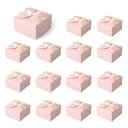 ギフトボックス15枚セット9*9*5cmラッピング箱リボン付き無地小サイズギフトボックス折り畳みギフトボックス組み立て簡単可愛いお菓子小物入れ贈り物新年クリスマ...