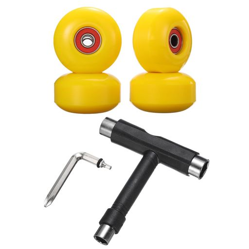 PATIKIL 52MM 95A スケートボードホイール 赤いベアリング付き 4個セット スケートボードトリックやクルーザーホイール 交換用 イエロー PATIKIL 52MM 95A スケートボードホイール 赤いベアリング付き 4個セット スケートボードトリックやクルーザーホイール 交換用 イエロー