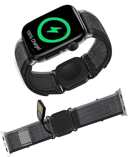 [PUZESHUN] アップルウォッチバンド 2023年 APPLE WATCH 対応ワイヤレスマグネット式充電機能付きのナイロン バンド 、APPLE WATCH 8/SE2/SE/7/6/5/4/3/2/1対応 全シリーズ対応 (42MM 44MM