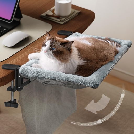 JUNSPOW猫ベッドワンタッチ折りたたみ沈むベッド省スペースな半円形ラビットファー素材採用(柔らかな感..