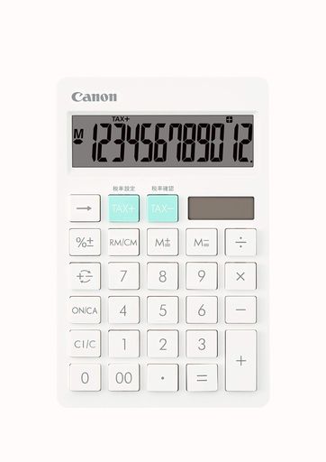 Canonキヤノンスタイリッシュデザイン電卓抗菌仕様HS-1200TCホワイト(12桁/スリム卓上/ツートンカラー)HS-1200TC-WH Canonキヤノンスタイリッシュデザイン電卓抗菌仕様HS-1200TCホワイト(12桁/スリム卓上/ツートンカラー)HS-1200TC-WH