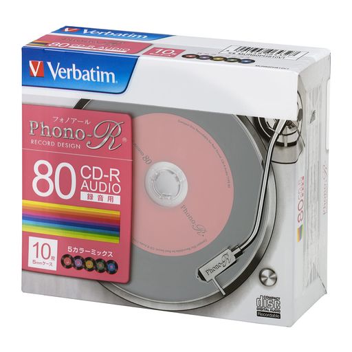 С٥ॸѥ(VERBATIM JAPAN)  CD-R 80ʬ 10 쥳Ĵ5顼졼٥ PHONO-R 1-2...