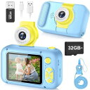 キッズカメラ、子供用ARNSSIENカメラ、6.1センチ(2.4インチ)IPSスクリーンデジタルカメラ、180°フリップレンズ生徒向けカメラ、プレイバックゲーム付き子供向け自撮りカメラ、45678910(3)
