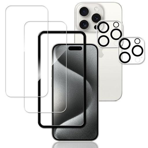 KPNSガラスフィルムiPhone15ProMax用(2枚)ガラスフィルム+(2枚)カメラフィルム+ガイド枠付き日本旭硝子素材採用全面保護フィルム強化ガラスフィルムカメラ保護レンズカバー対応 KPNSガラスフィルムiPhone15ProMax用(2枚)ガラスフィルム+(2枚)カメラフィルム+ガイド枠付き日本旭硝子素材採用全面保護フィルム強化ガラスフィルムカメラ保護レンズカバー対応