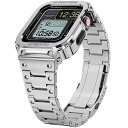 【2022改良モデル】コンパチブルforAppleWatchバンドステンレスケースバンド一体型45mmSeries9/8/7に対応メンズメタルベルト耐久性耐衝撃...