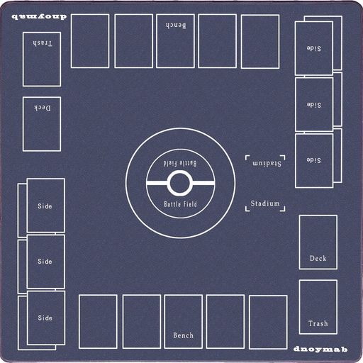 Dnoymabフルサイズプレイマットカードゲーム厚さ3mmラバープレイマット2人用滑り止め収納バッグき60x60cm(灰青)