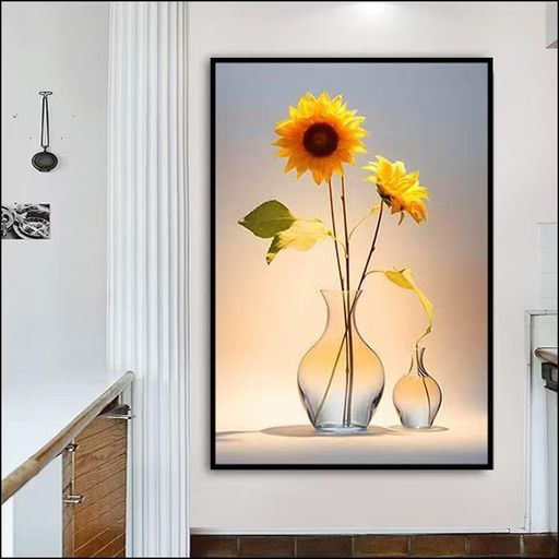 太陽の花ウォールステッカーひまわりファッションアートフラワーアレンジメント北欧ポスター3D立体植木..