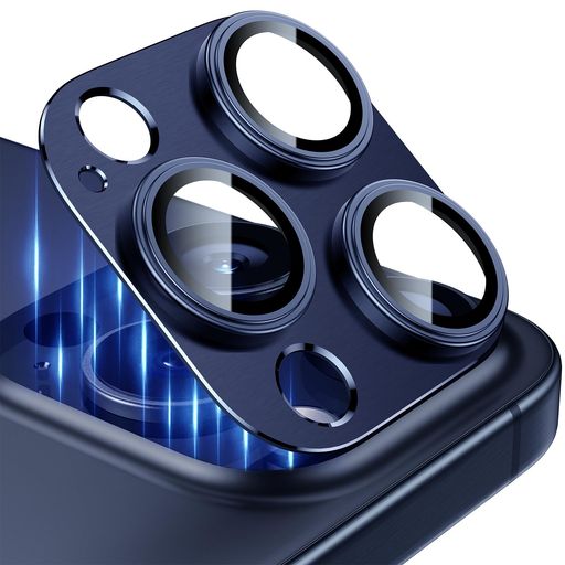 ESANIK 2枚セット IPHONE 15 PRO/IPHONE 15 PRO MAX カメラフィルム アルミ合金製 カメラ保護 レンズカバー レンズ保護 強化ガラス 耐衝撃 擦り傷防止 3レンズ保護 露出オーバー防止 レンズ保護フィルム