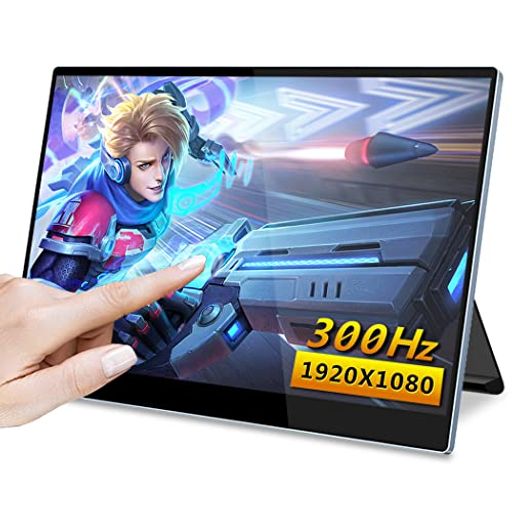 VIEWNICO 15.6インチモバイルモニター300HZ モバイルディスプレイ 1920X1080解像度 ゲーミングモニター タッチ機能FHD IPS液晶パネル 光沢 軽量 USB TYPE-C/MINI DP/HDMI 在宅勤務