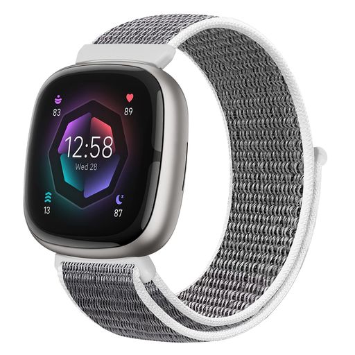 [HUAMANLOU] コンパチブル FITBIT VERSA 4/FITBIT VERSA 3/FITBIT SENSE 2 FITBIT SENSE バンド、ナイロンスポーツバンドブレスレット通気性調節可能な軽量交換ストラップリストバンドアクセサリ