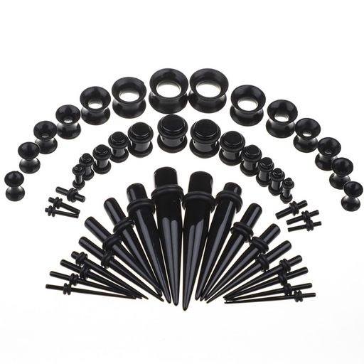 [DFsucces]拡張器ダブルフレア耳拡張拡張ピアス軽量ピアス金属アレルギー対応男女兼用収納ケース付き(5..