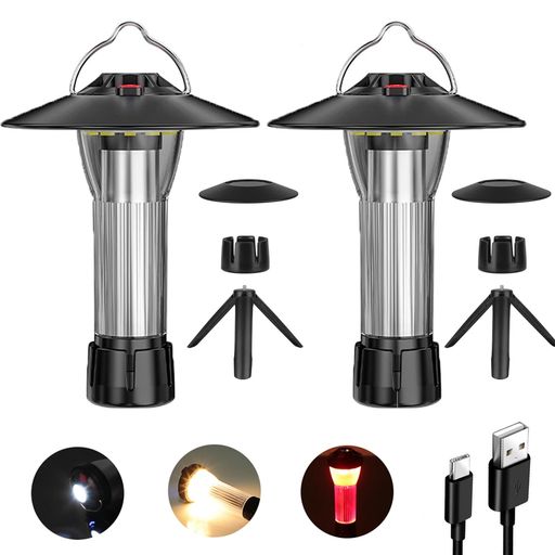 BATOTLEDキャンプランタンUSB充電式ゴールゼロランタン2個入り多機能ミニランタン懐中電灯無段階調光3..